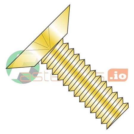 6-32 x 1/2" Machine Screws/Phillips/Flat Undercut Head/Steel/Zinc Yellow (Carton: 10,000 pcs)